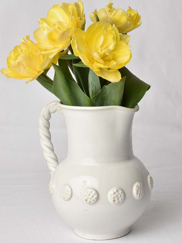 Vintage French Tessier ceramic flower pitcher