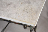 Antique French marble-top butcher's table