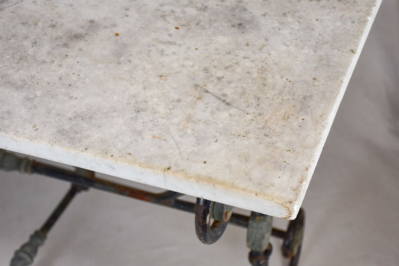 Antique French marble-top butcher's table