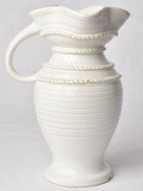 Antique White Ribbed Rope Vase