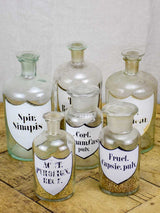 Collection of six 19th Century pharmacy jars - labelled with lids