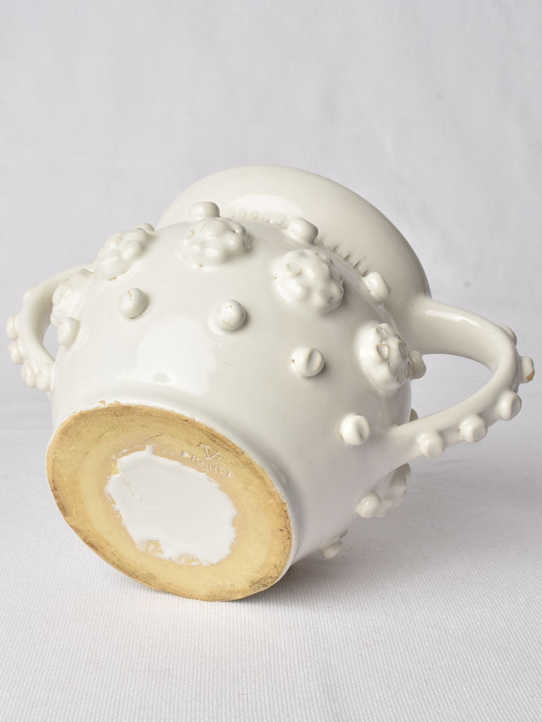 Floral Relief Ceramic Pot by Tessier