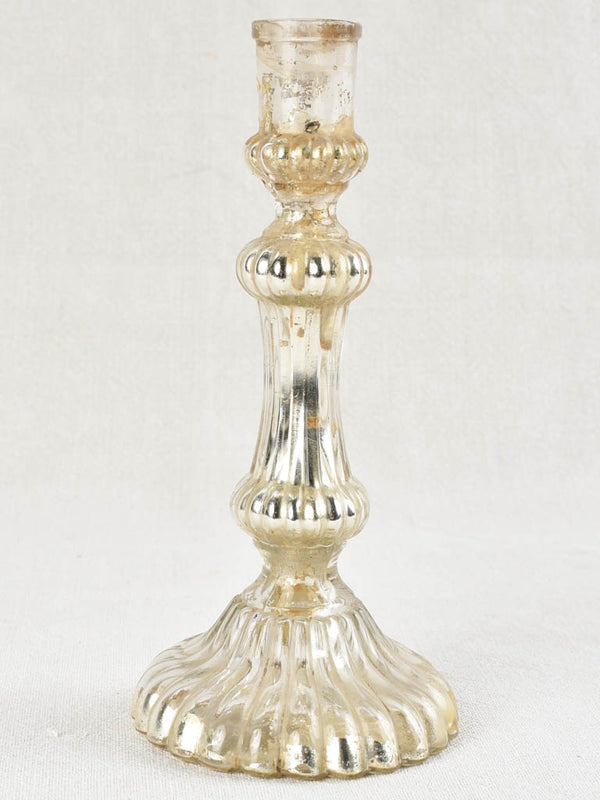 Antique French Mercury Glass Candlestick