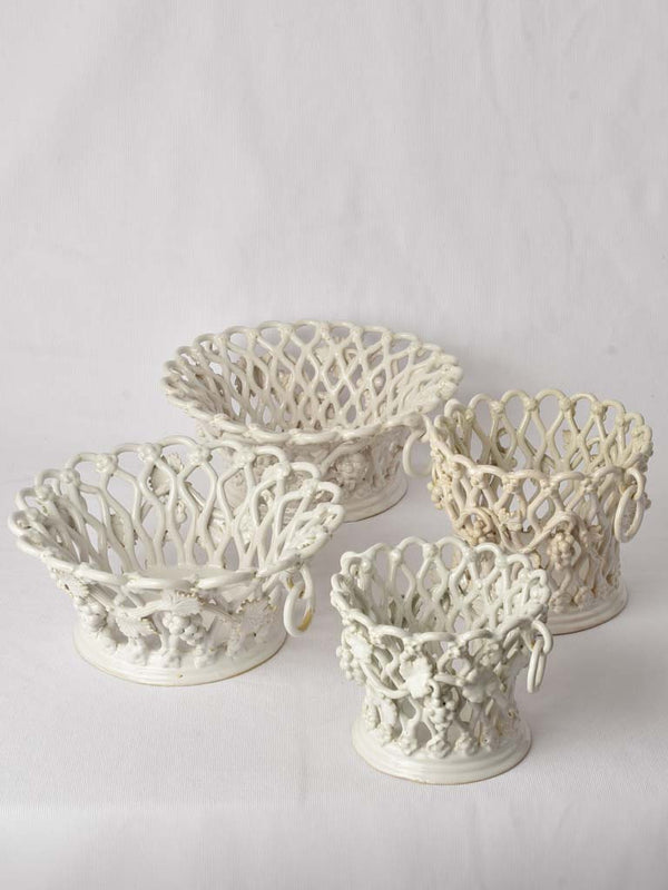 Vintage Emile Tessier white ceramic cachepot