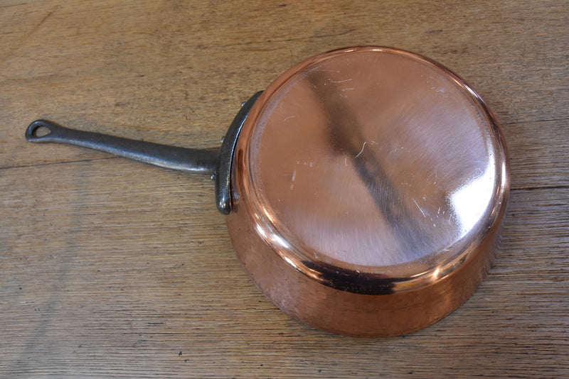 Copper saucepans and frypans, French, set of 7