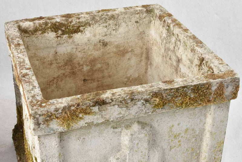 Pair of large modern square planters 19"