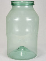 Early 19th-century blown glass preserving jar - blue-green 14½"