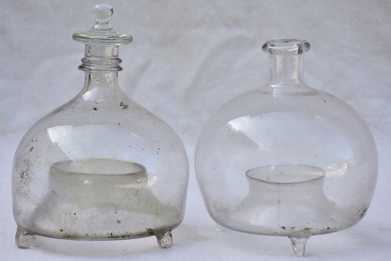 Two 19th century French wasp traps blown glass