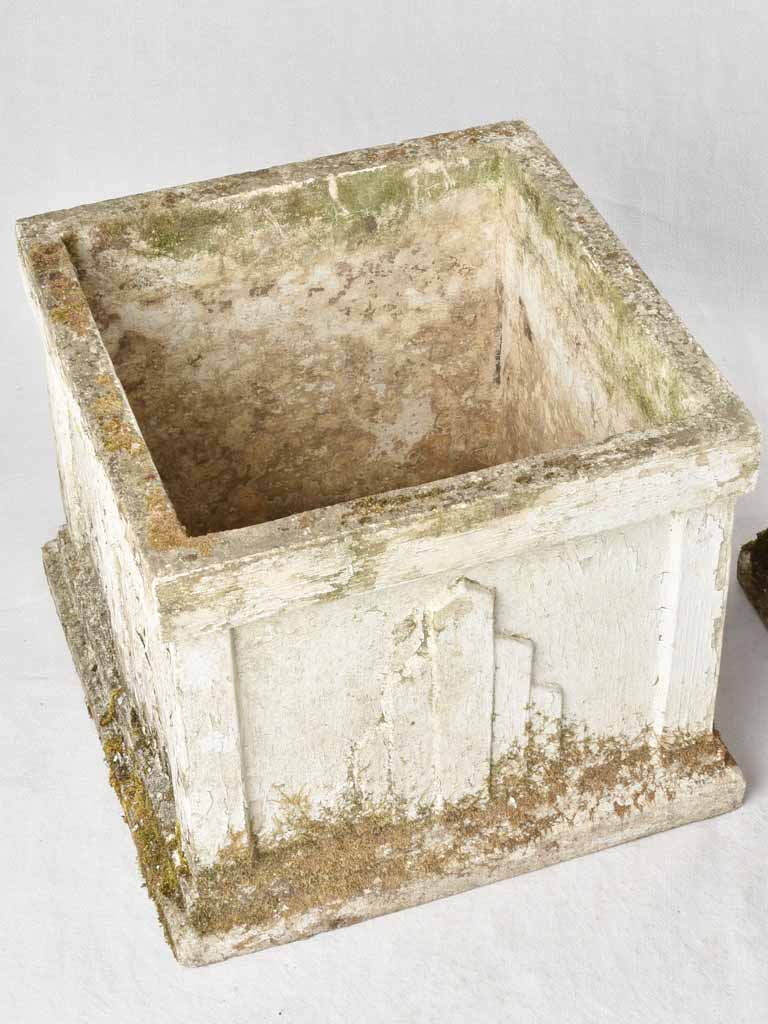 Pair of large modern square planters 19"