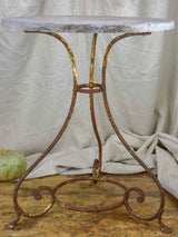 French garden table with marble top