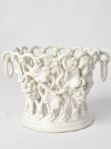 Antique French ceramic openwork basket
