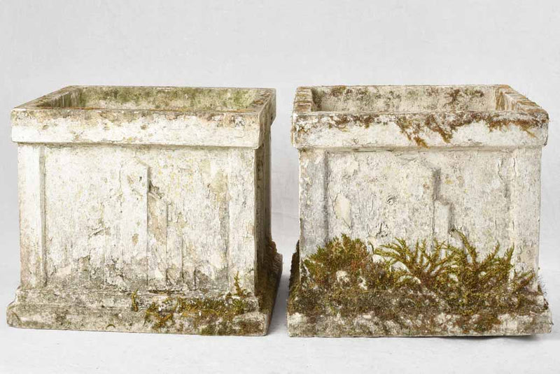 Pair of large modern square planters 19"