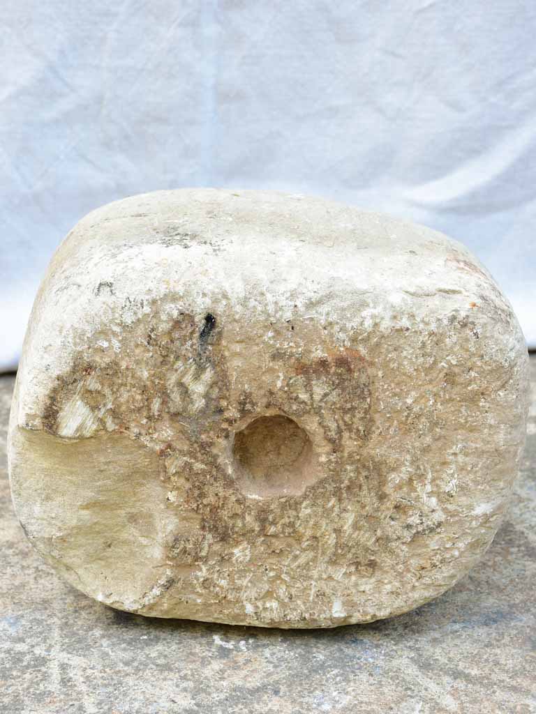 Very large antique French stone counterweight from a rotisserie 11"