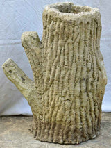 Life size faux bois tree stump garden planter 1940's 22½"