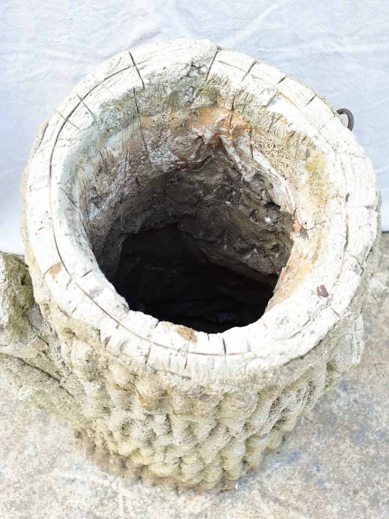Life size faux bois tree stump garden planter 1940's 22½"
