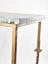 Vintage console table with green marble