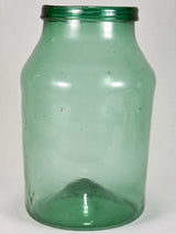 Early 19th-century blown glass preserving jar - green 15¼"