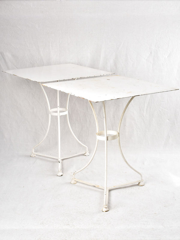 Pair of vintage square white tables 25½"