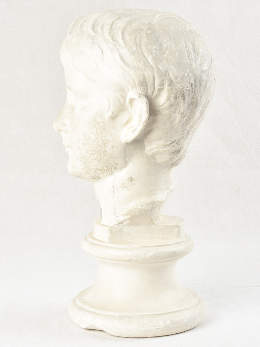 19th century portrait sculpture of a young boy 15"