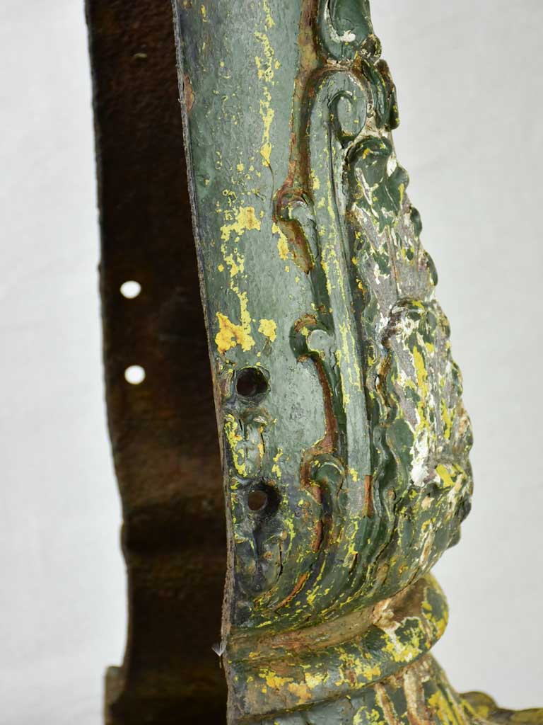 Pair of 19th Century French cast iron columns with green patina 23¾"