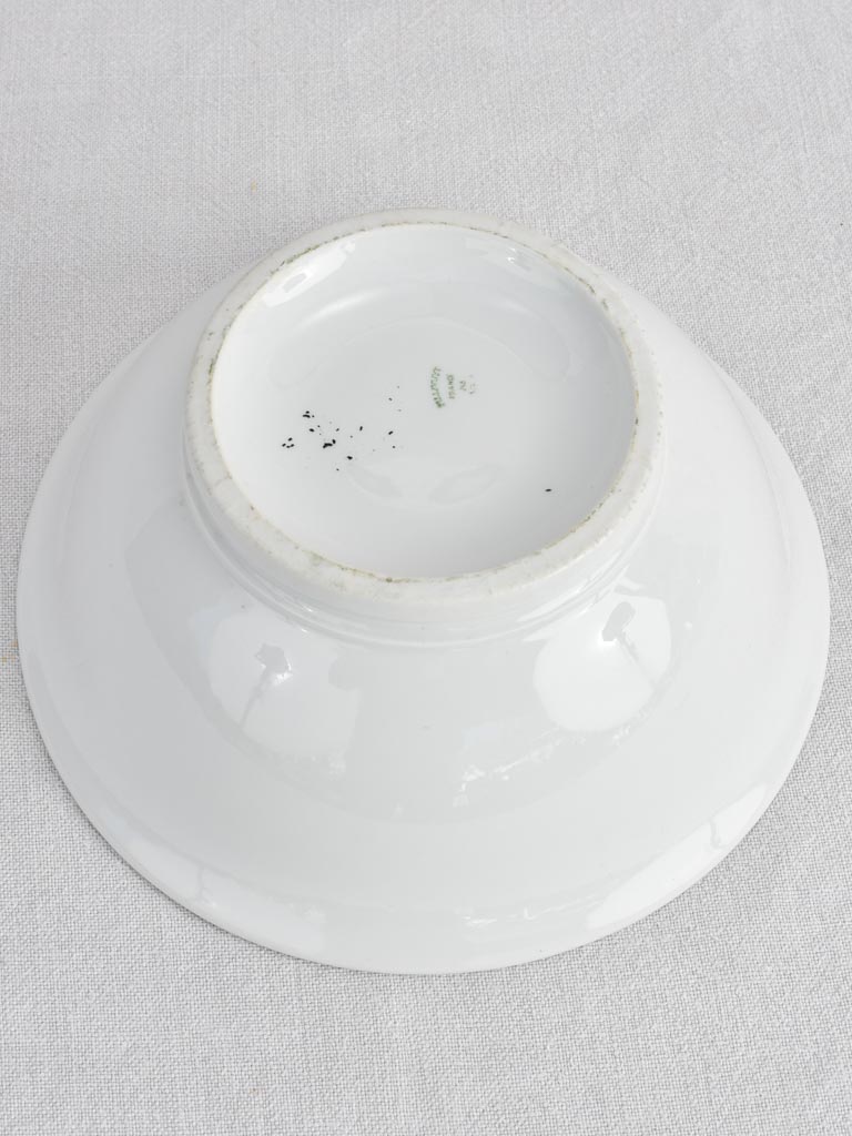 Antique French salad bowl - white 9¾"