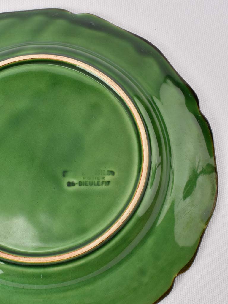 Vintage dinnerware from Dieulefit - green 45 pieces