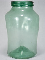 Early 19th-century blown glass anchovy preserving jar - green 15¾"