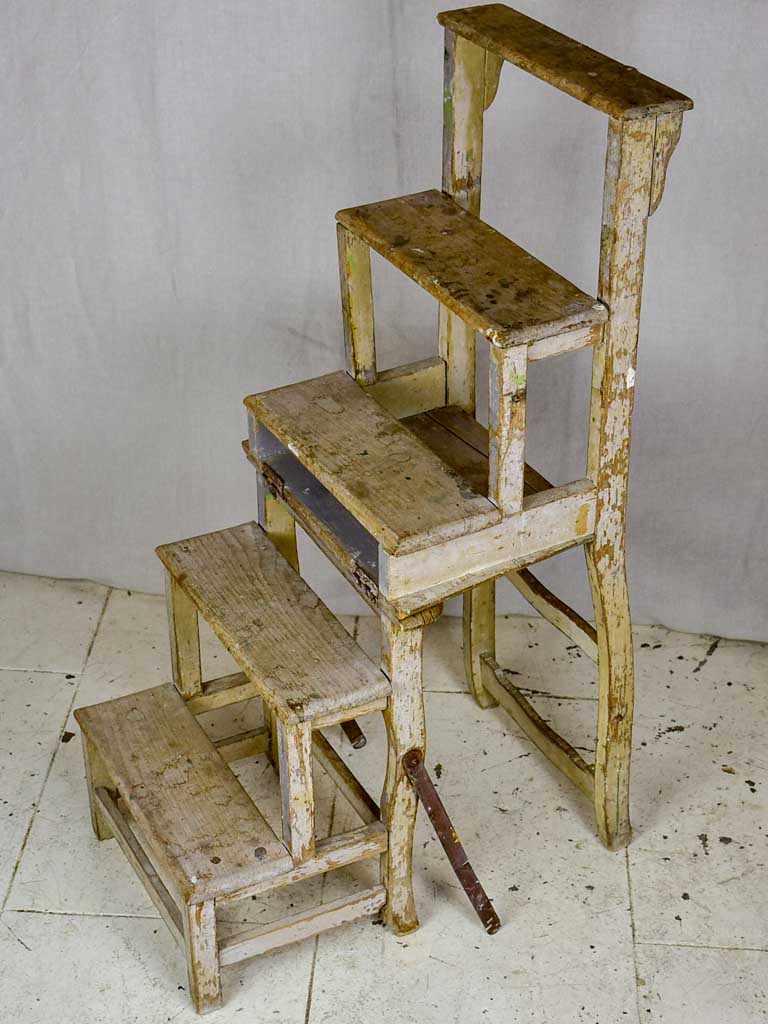 19th Century French oak chair / step ladder