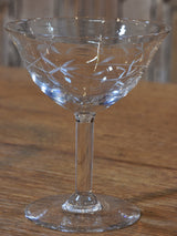 Set of six vintage French crystal champagne glasses – 1950’s