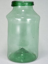 Large early 19th-century blown glass preserving jar - green 18"