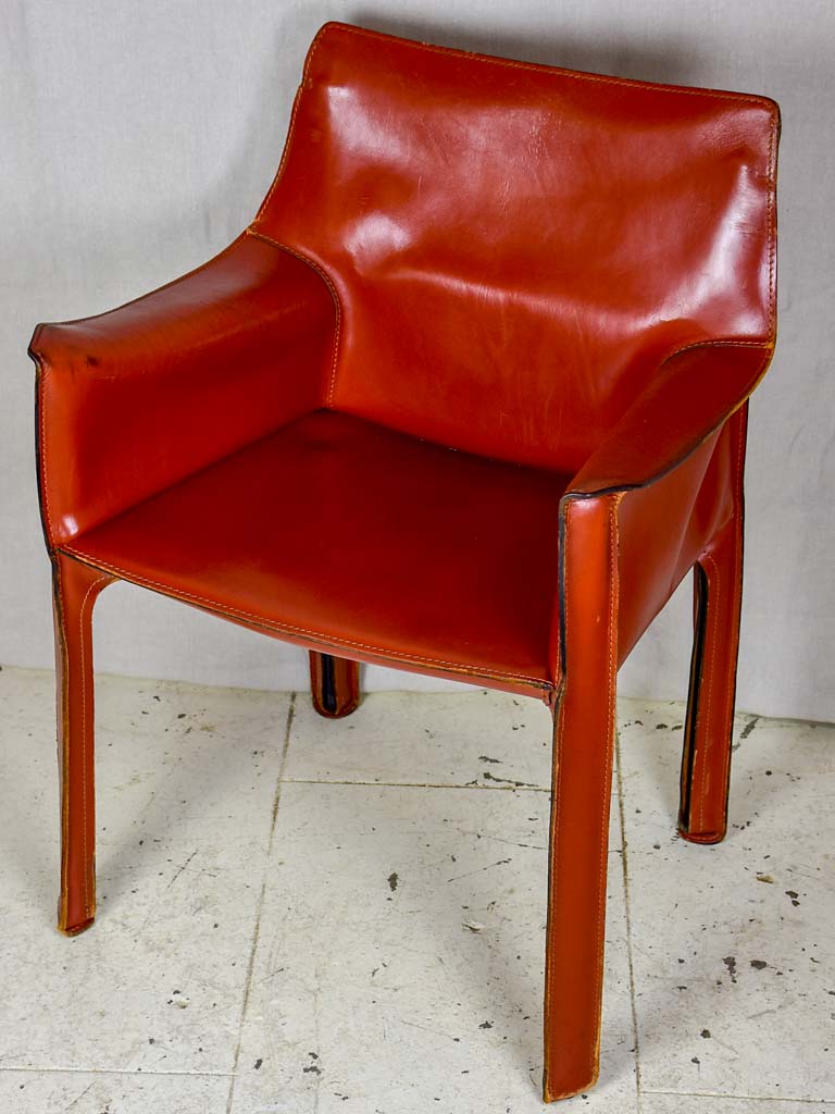 Vintage Bellini leather armchairs - 4 available