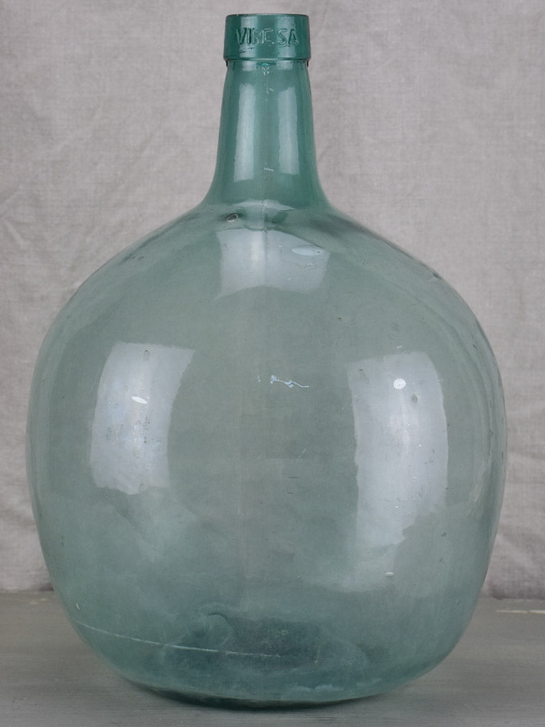 Antique French demijohn bottle - oval