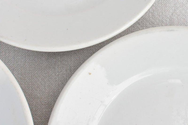 Antique six-piece white side plates collection