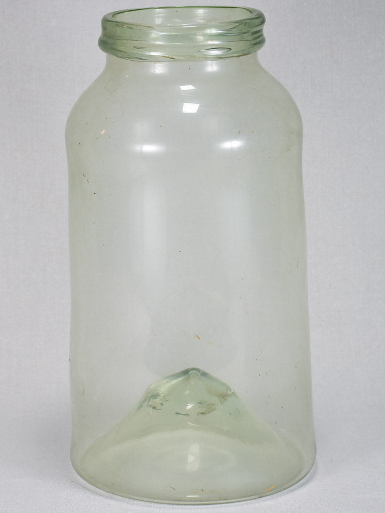 Early 19th-century blown glass preserving jar - clear with round base 17"