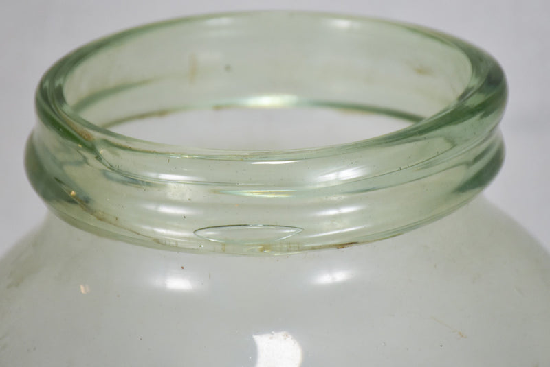 Early 19th-century blown glass preserving jar - clear with round base 17"