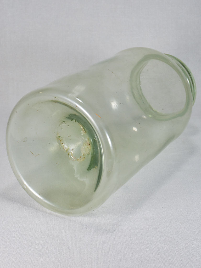 Early 19th-century blown glass preserving jar - clear with round base 17"