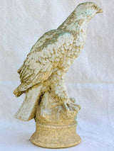 Mid century French eagle sculpture with blue gray patina 15"