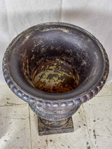 Two 19th Century cast iron Medici urns - black