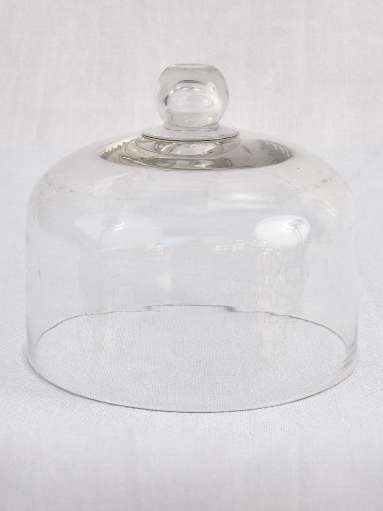 Early-20th-century patisserie blown glass dome 8¾"