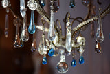 Small French chandelier with blue droplets