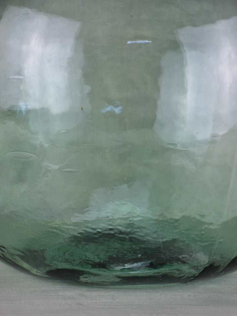 Antique French demijohn bottle - blue green