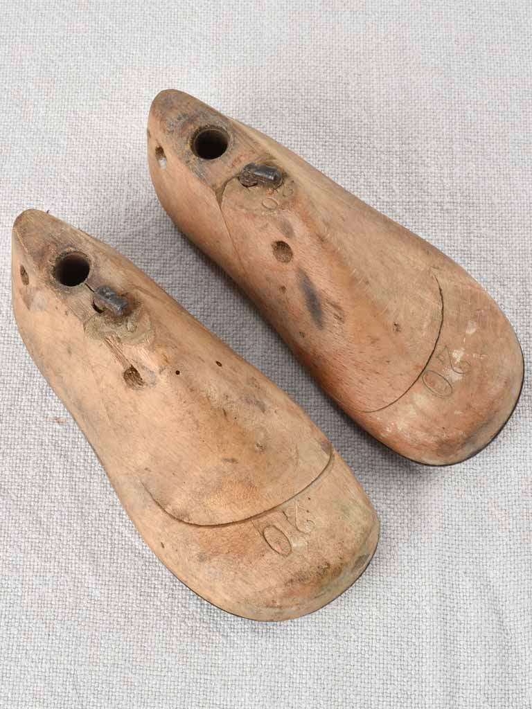 Antique French children's shoe forms - wooden 5"