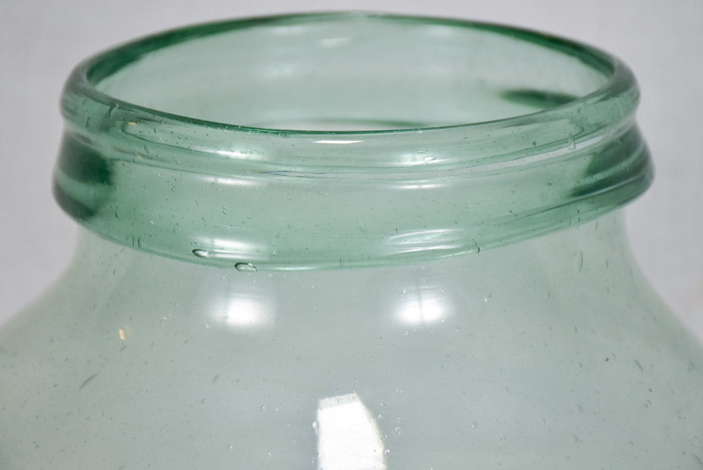 Early 19th-century blown glass preserving jar with cone base 16¼"