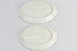 Two serving platters, rippled edge, porcelain