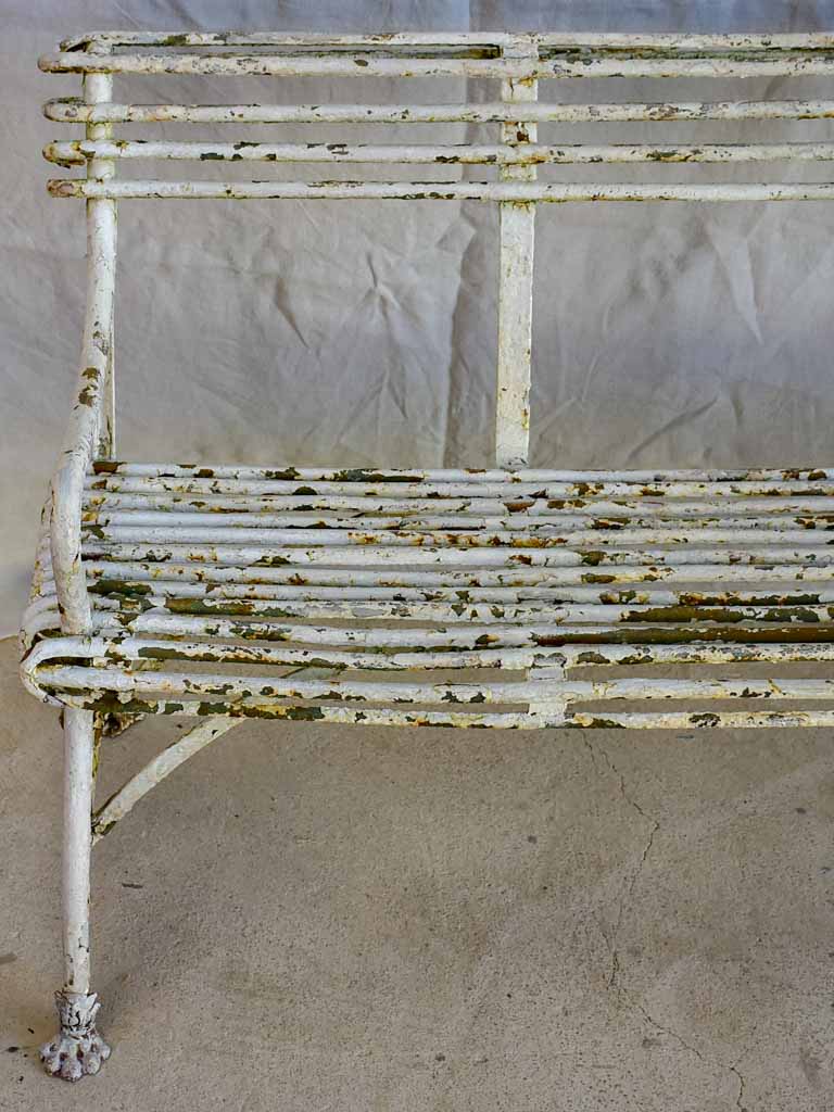 Late 19th Century French Arras garden bench with claw feet