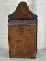 Antique French provincial salt storage box - wall mounted