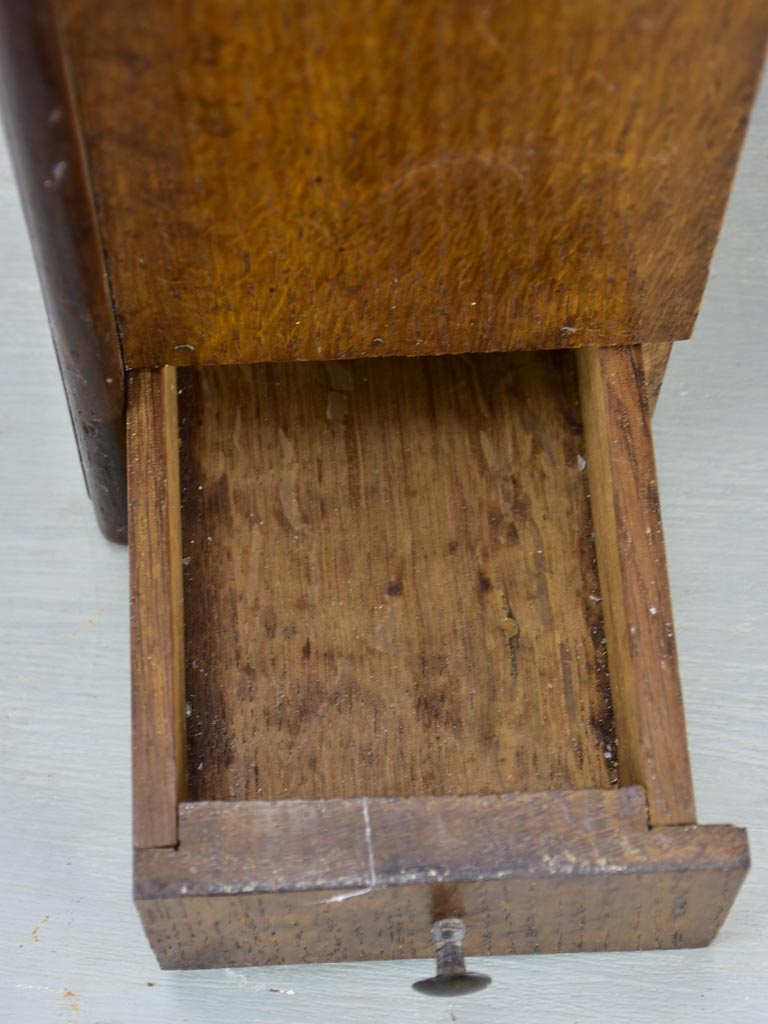 Antique French provincial salt storage box - wall mounted