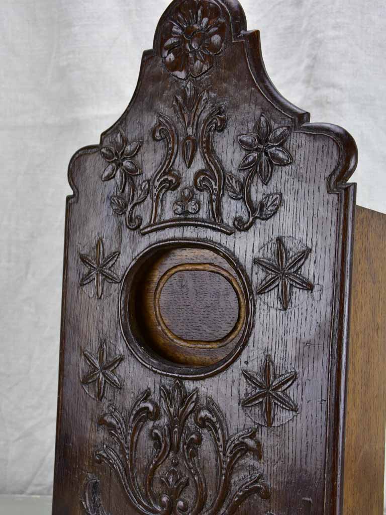 Antique French provincial salt storage box - wall mounted