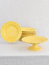 Vintage French dinnerware with yellow glaze