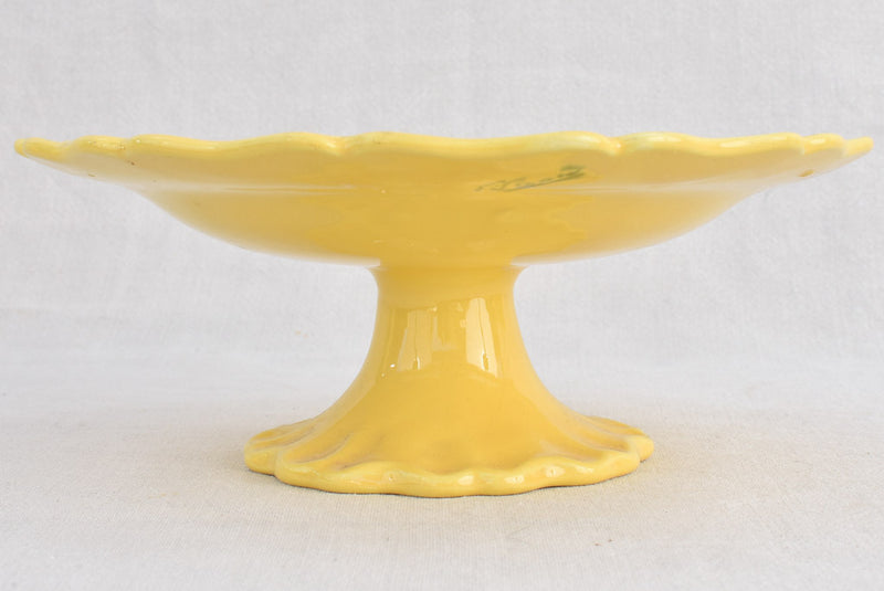 Vintage French dinnerware with yellow glaze